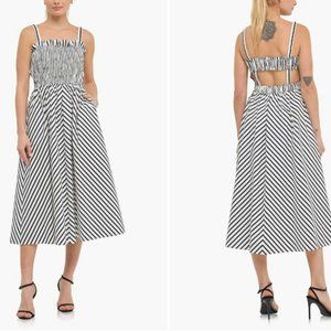 English Factory  - Stripe Smocked Midi Sundress